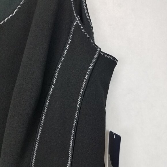 NEW RACHEL Rachel Roy Size 0X Sleeveless Black Sheath Tank Midi Dress Sticthing - Picture 10 of 15